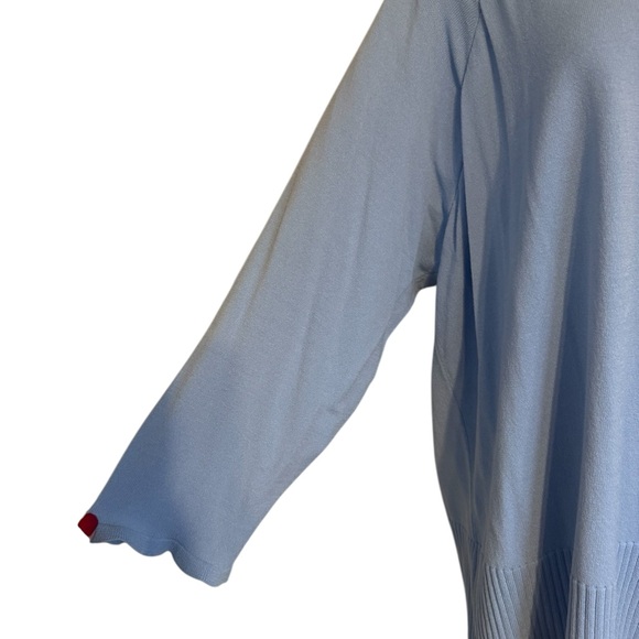 NWT Sigrid Olsen GORGEOUS  Light Blue Top w Floral PIN  PLUS: 2X    #4 - Picture 4 of 9